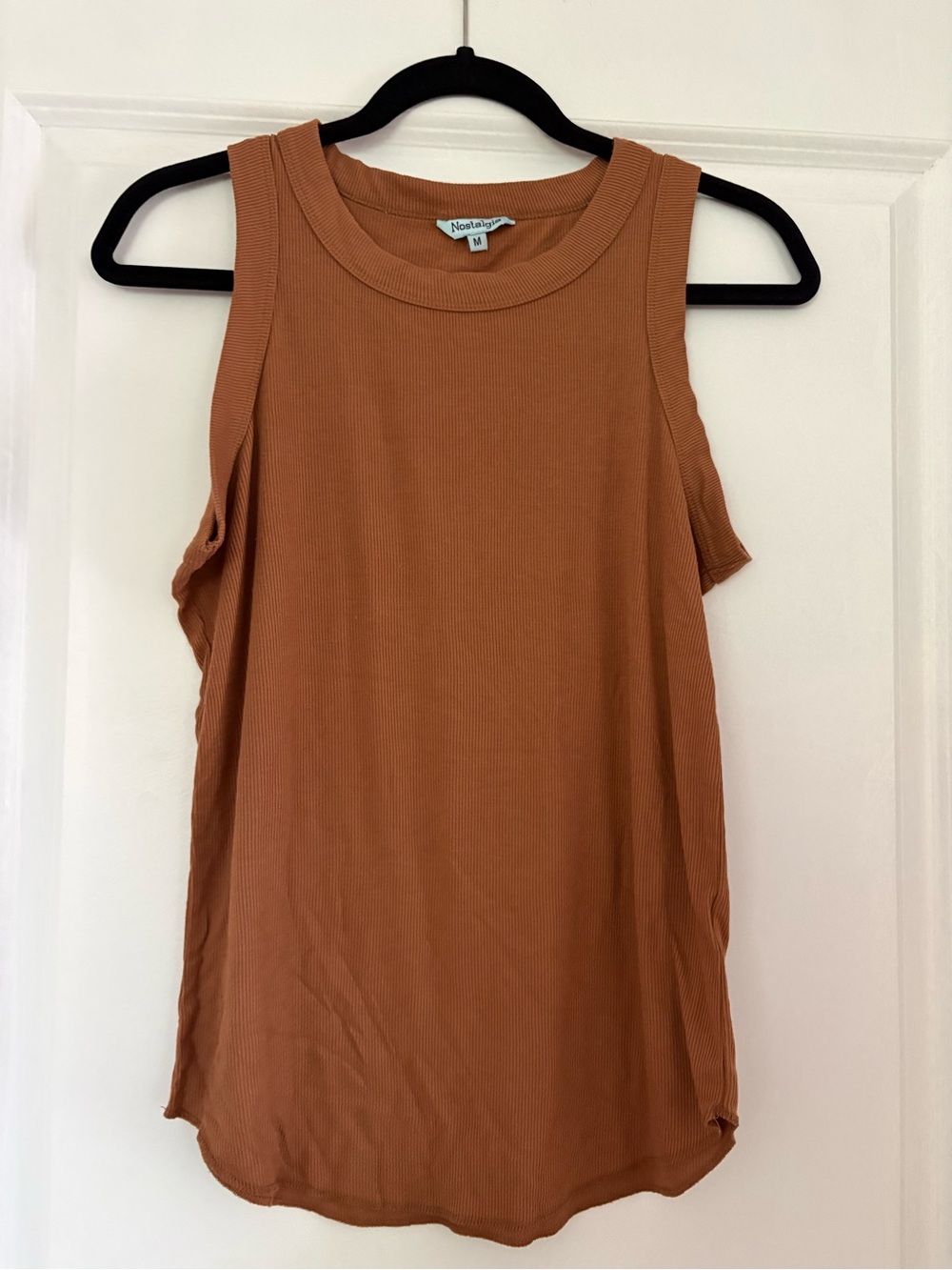 Nostalgia Ribbed Tank Top in Rust